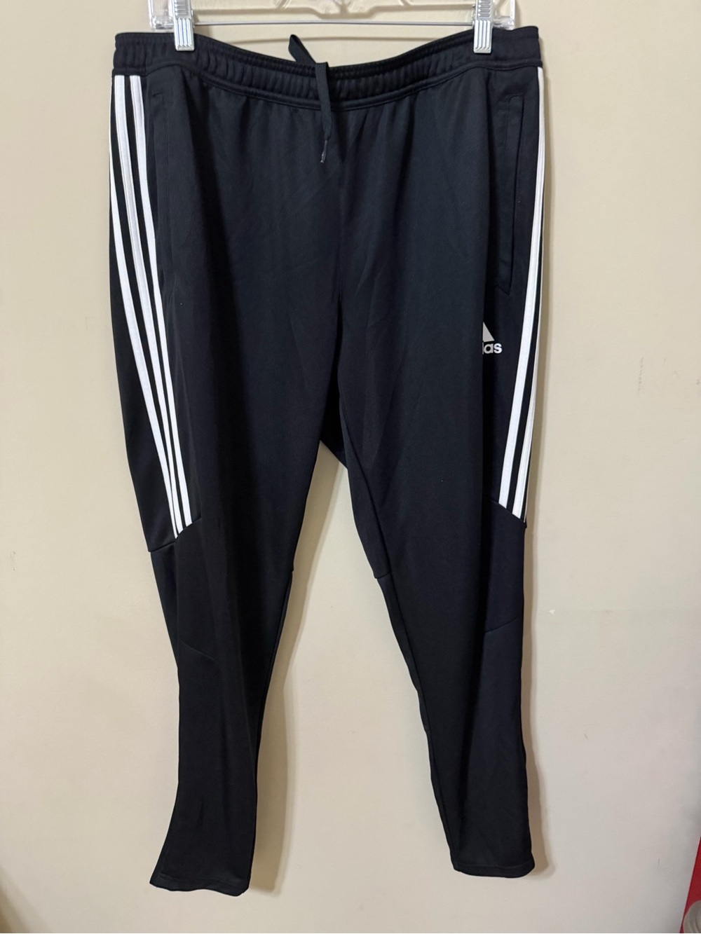 Adidas Women's xl Black Track Joggers with White Stripe climacool tech nwot